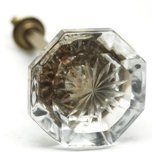Vintage Etched Clear Glass Closet Door Knob