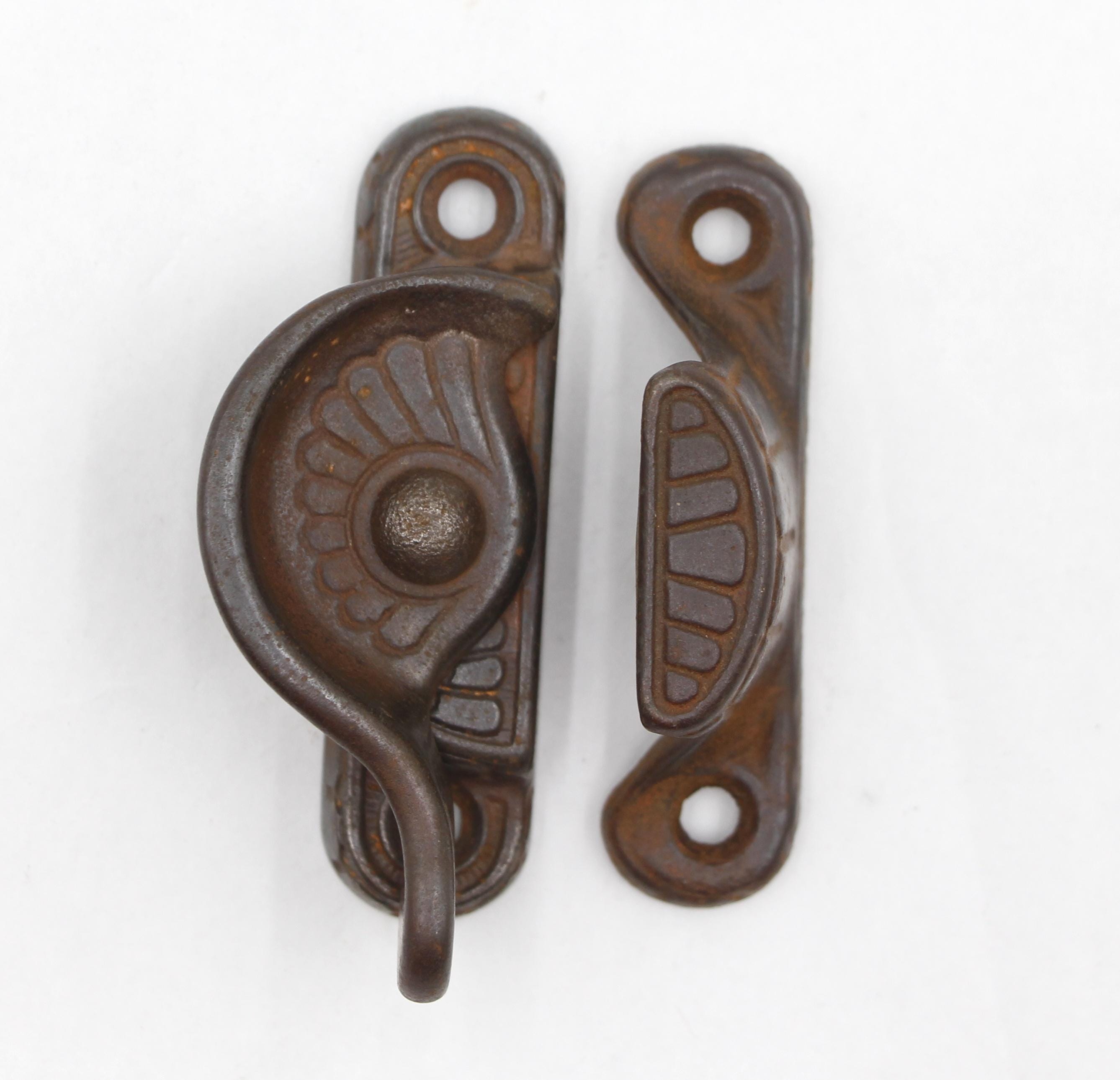 Calm Shell Lock Antique Victorian Clam Shell Black Cast Iron Window Lock - Etsy