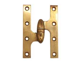 Stanley Left Polished Brass 5 x 3.25 Olive Door Hinge