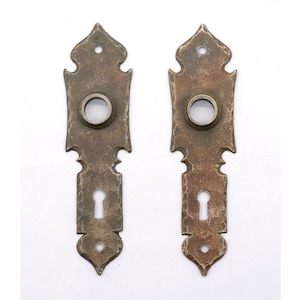 Pair of Arts & Crafts 6.5 in. Nickel Door Back Plates