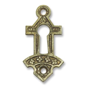 Antique 2.375 in. Eastlake Cast Iron Door Keyhole Cover Plate