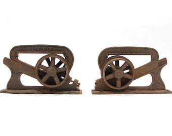 Pair of Antique Ives Cast Iron Pocket Door Wheels