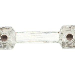 Antique Clear Glass 4 in. Hexagon Bridge Drawer Pull