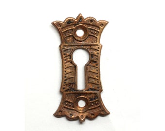 Antique 2 in. Brass Aesthetic Door Keyhole Cover Plate