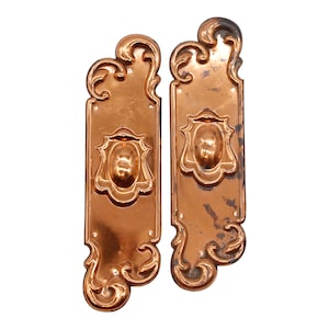 Pair of 11.75 in. Coppered Brass Art Nouveau Door Push Plates