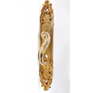 European French Gilded Brass Lever Door Knob Set