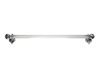 Waldorf Astoria Bathroom Nickel Art Deco Glass & Towel Bar