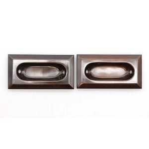 Pair of Vintage Classic Darkened Brass Window Sash Lifts