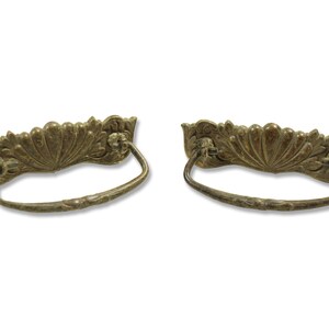 Pair of Pressed Brass Victorian Bail Drawer Pulls