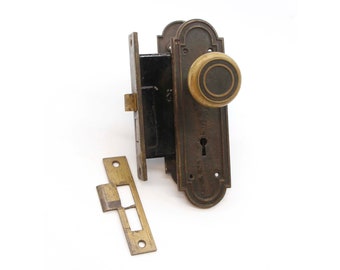 Antike rechte Hand Bronze konzentrische Türknauf & Schloss-Set
