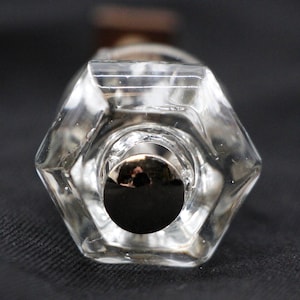0.875 in. Vintage Hexagon Glass Drawer Cabinet Knob