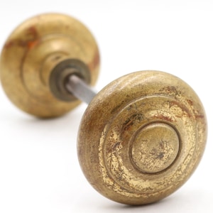 Pair of Vintage 2.375 in. Raised Concentric Brass Entry Door Knobs