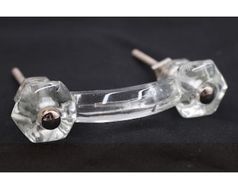 Antieke 4,25 inch doorzichtige glazen brugladetrekker