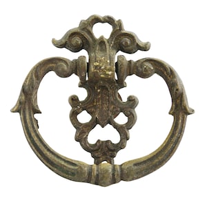 Vintage Victorian Brass Drop Handle Furniture Ring Pull