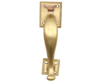 Vintage 9.25 in. Polished Brass Thumb Latch Door Pull Handle