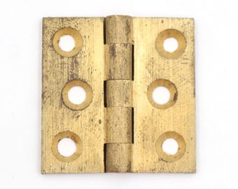 Vintage 1.5 x 1.5 in. Brushed Brass Cabinet Hinge