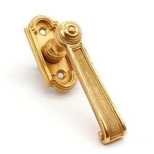 French Gold Plated Brass Dummy Lever Door Handle Set