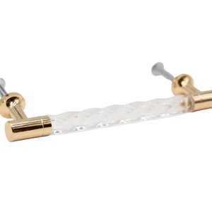 Newly Made 4.75 in. Brass & Lucite Drawer Pull