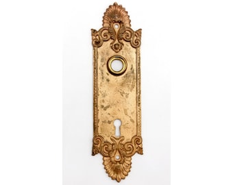 Yale & Towne Antique 7.875 in. Placa trasera de bronce para puerta de paso