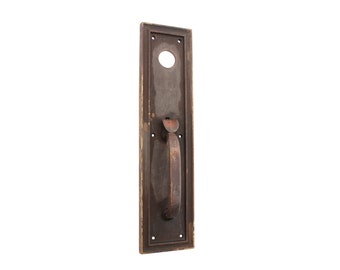 Antique 16 in. Bronze Corbin Entry Door Pull with Latch & Lock Insert