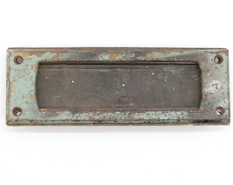 Antique 7.875 in. Classic Bronze Mail Slot Front