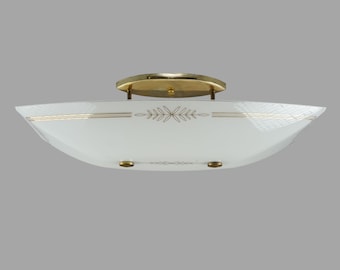 Mid Century Glass Semi Flush Mount Ceiling Light