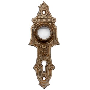 Antique 5.875 in. Cast Iron Aesthetic Door Back Plate