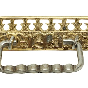 Vintage 4.75 in. Traditional Polished Brass Cut Out Bail Pull