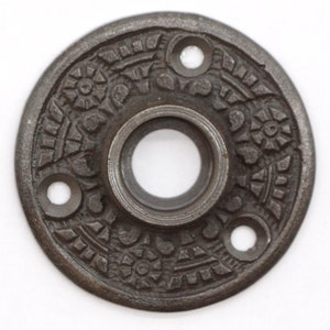 Victorian 2 in. Floral Black Cast Iron Door Rosette