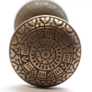 Antique 1880s Peterboro Bronze Vernacular Door Knobs