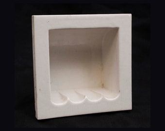 The Fairfacts Co. Vintage 6 in. Square White Ceramic Biltin Flush Mount Soap Dish