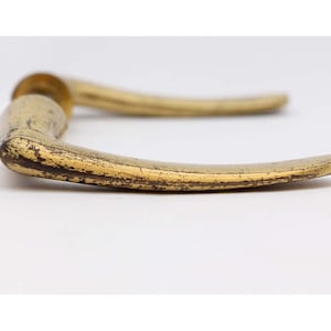 Vintage Curved Satin Brass Lever Sets