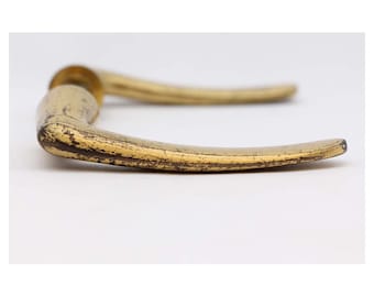 Vintage Curved Satin Brass Lever Sets