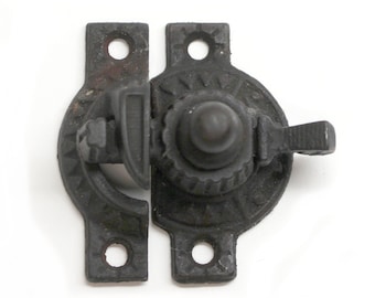 Antique Aesthetic Black Cast Iron Window Lock