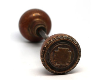 Antique Bronze Russell & Erwin Greek Passage Door Knobs