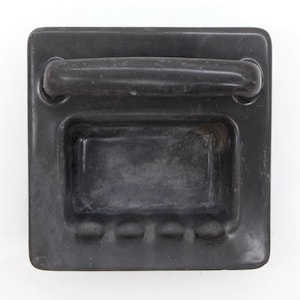 Reclaimed 6.75 in. Black Enameled Cast Iron Bathtub Soap Dish