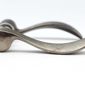 Pair of Nickel Plated Modern Brass Lever Door Knobs