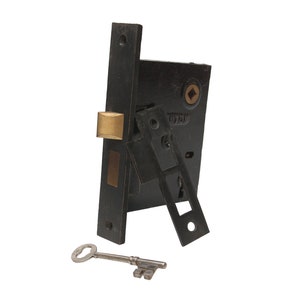 Clinton Bronze & Cast Iron Passage Mortise Door Lock with Key
