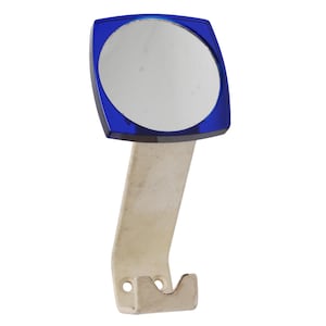 1960s Designer White Metal Hooks with Blue Mirrored Top