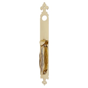 Vintage 18.5 in Polished Brass Thumb Latch Entry Door Pull