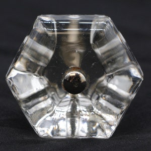 Vintage Hexagon 2 in. Clear Glass Drawer Cabinet Knob
