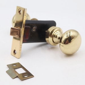 Vintage Polished Brass Passage Door Knob Set