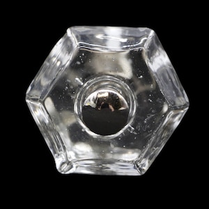 Vintage 1.125 in. Glass Hexagon Drawer Cabinet Knob