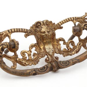 Victorian Brass Lion Head Drawer Pull