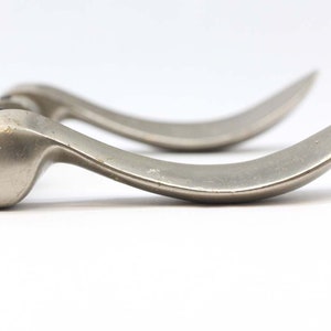 Pair of Modern Nickel Plated Brass Lever Door Knobs