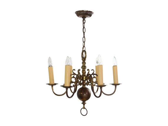 Colonial brass chandelier deals