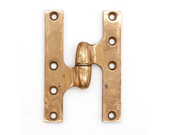 Vintage 6 x 4 Rixson Polished Brass Left Olive Door Hinge