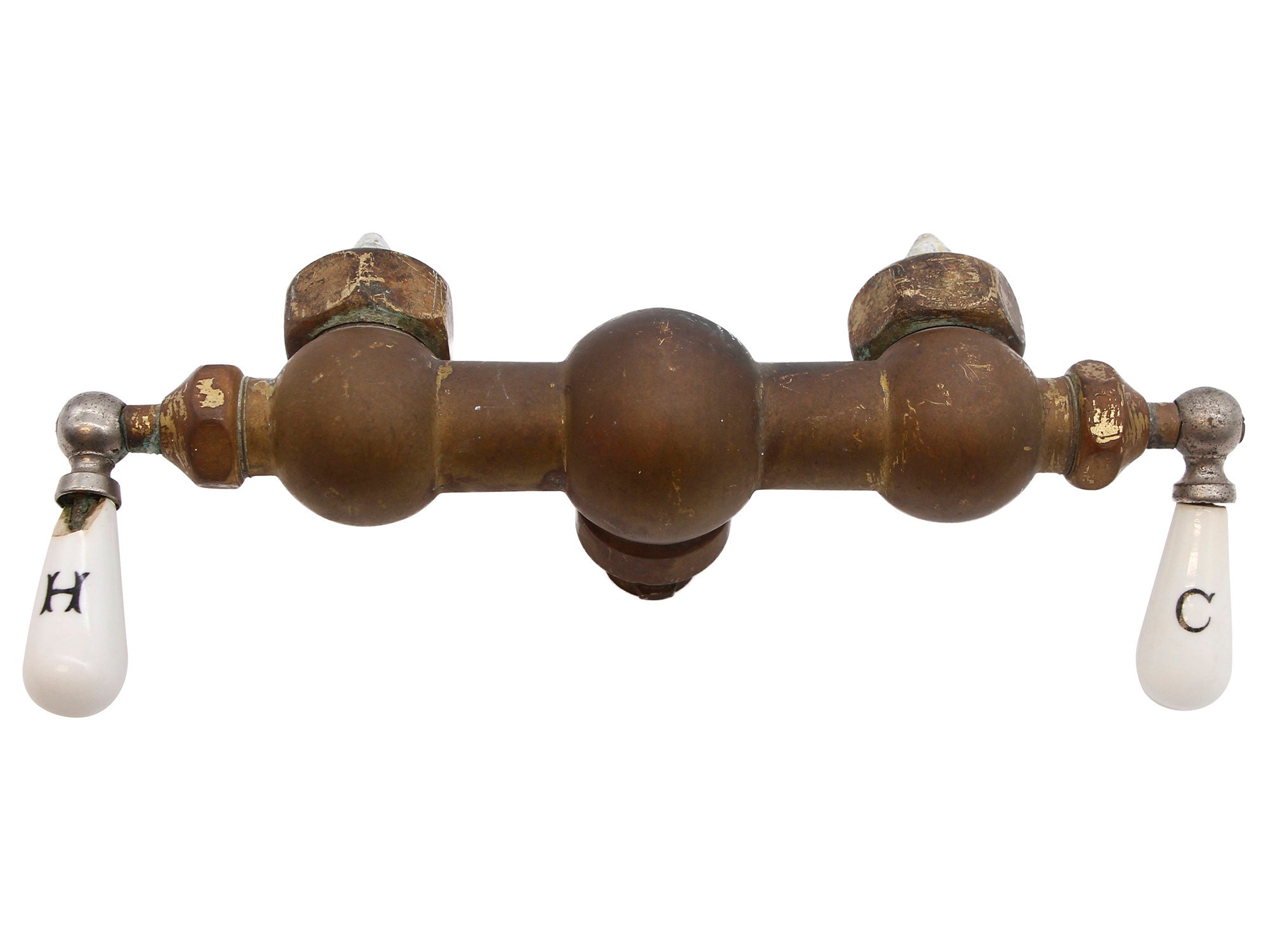 Reclaimed Ceramic Hot & Cold Handles Brass Clawfoot Tub Filler Faucet - Etsy