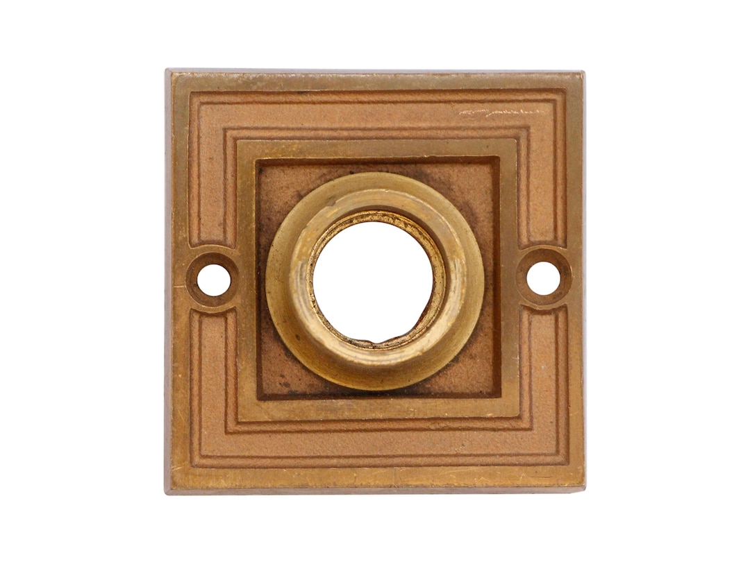 Square Deep Recess Framing Cast Brass Door Knob Rosette Etsy