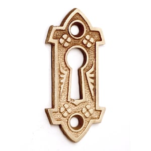 Antique 2.25 in. Aesthetic Polished Bronze Door Keyhole Cover Plate